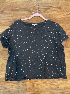 SUNDRY Black w/ White Stars top  size 2/ Medium